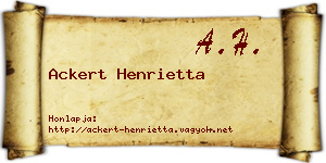 Ackert Henrietta névjegykártya