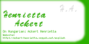 henrietta ackert business card